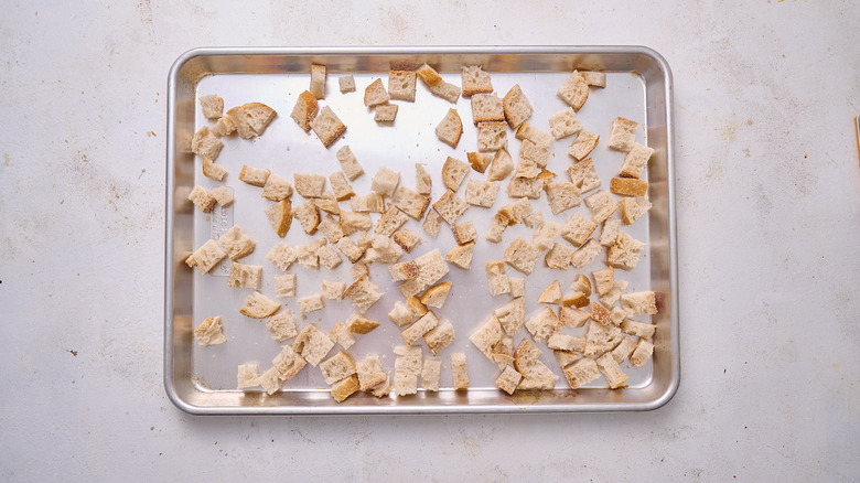 drying out bread on sheet tray