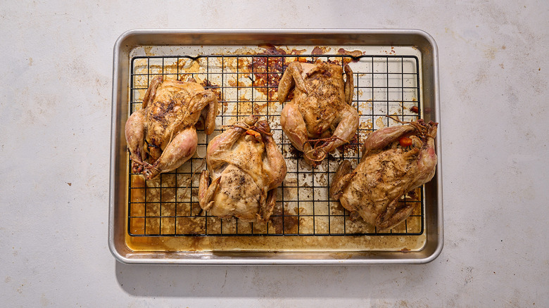 roasting cornish hens on sheet tray