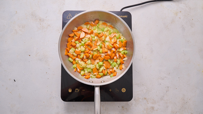 softening vegetables in skillet