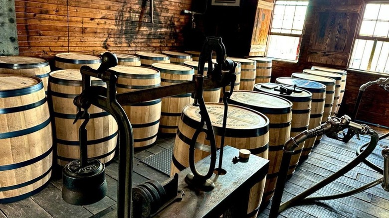 Willetts' barrels inside distillery