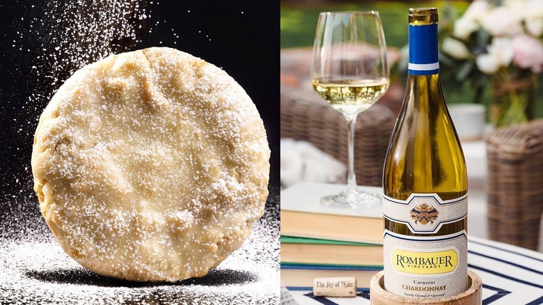 Crumbl Kentucky Butter Cake cookie with Rombauer chardonnay wine