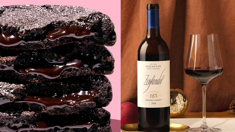 Crumbl Molten Lava cookie with Seghesio Sonoma Zinfandel