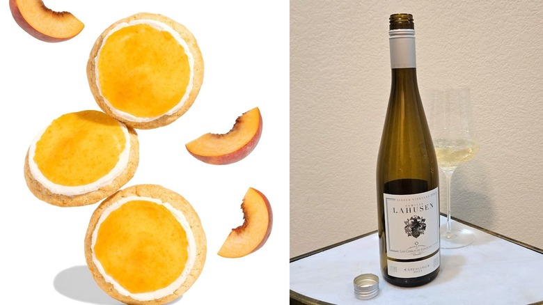 Peaches & Cream cookie with Lahausen riesling wine