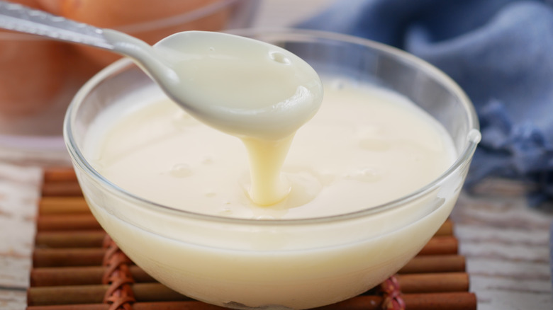 sweetened condensed milk in bowl