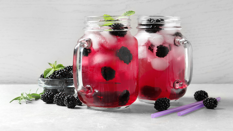 Blackberry drink with rosemary