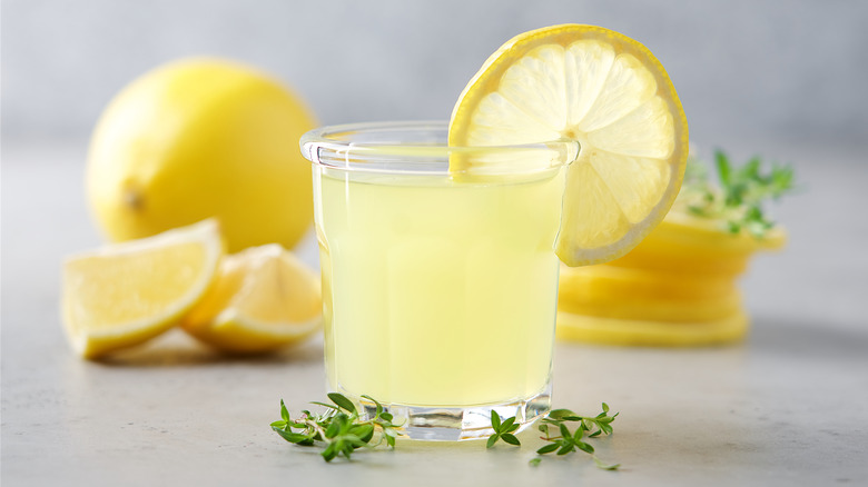 Limoncello cocktail in glass