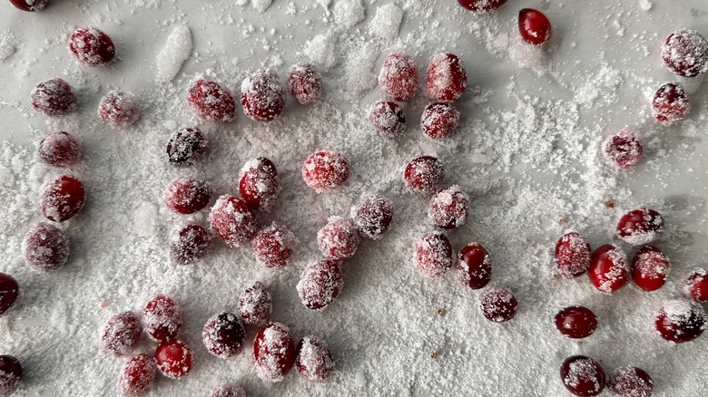 cranberries covered in sugar