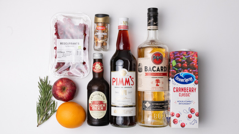 wintery Christmas pimm's cocktail ingredients