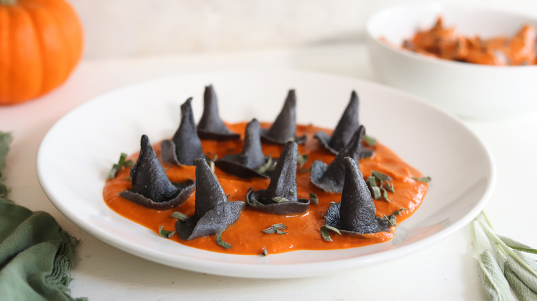 witch hat pasta in vodka sauce