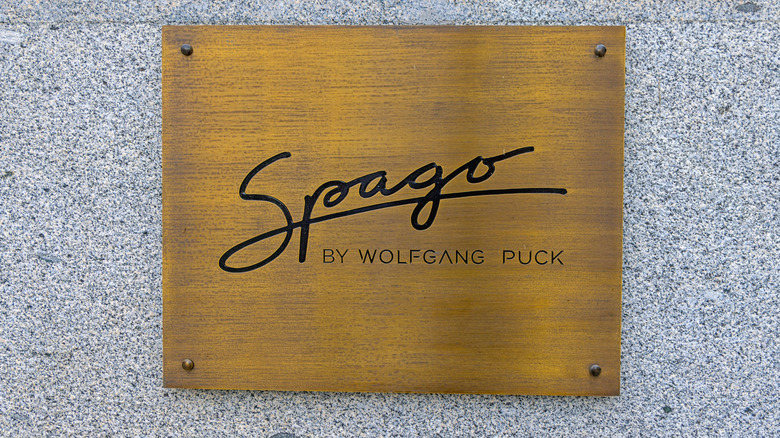 Gold sign for Spago