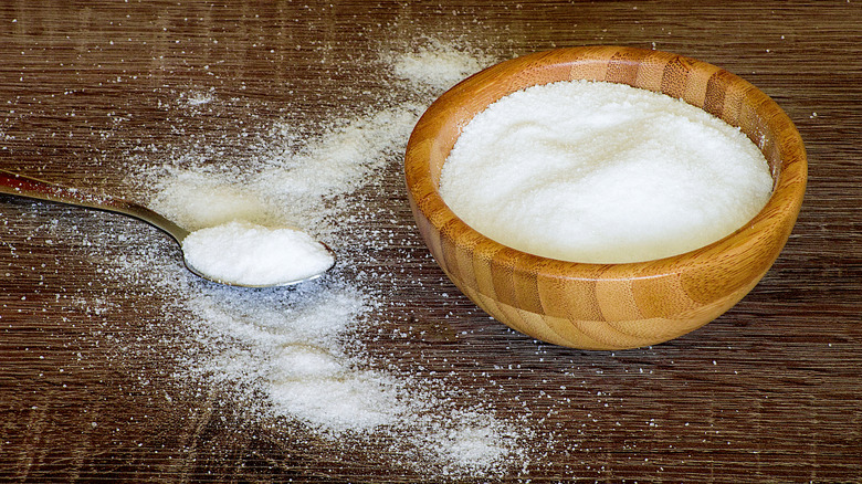 Bowl and spoonful of salt