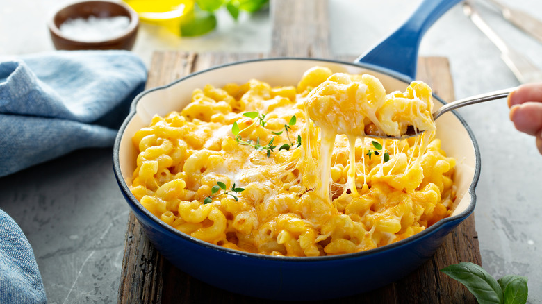 Pan of mac and cheese