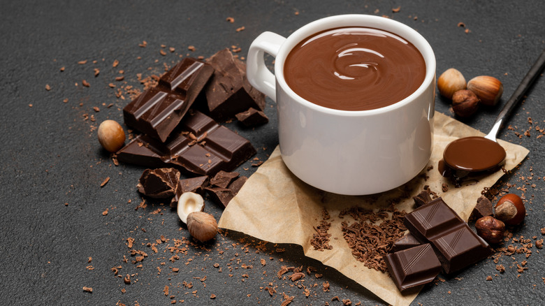 Hot chocolate with chocolate bars