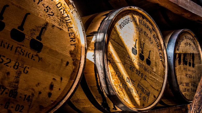 Barrels in the Woodford Reserve Distillery