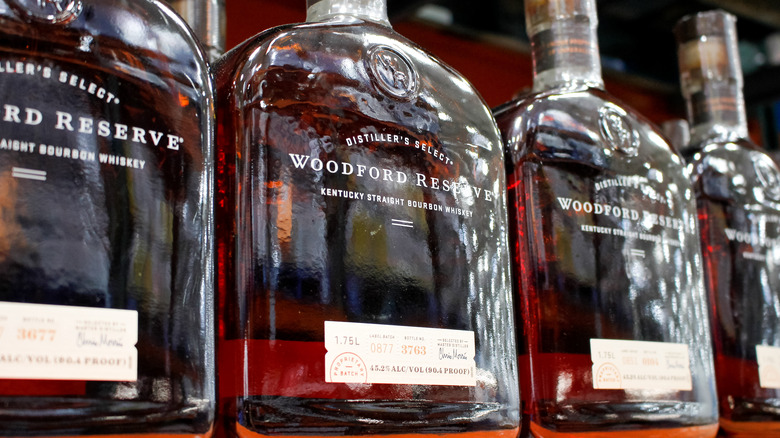 Bottles of Woodford Reserve Bourbons