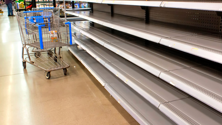 empty grocery store shelves