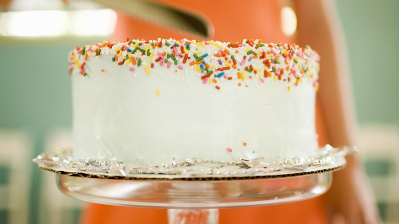 Cake with rainbow sprinkles