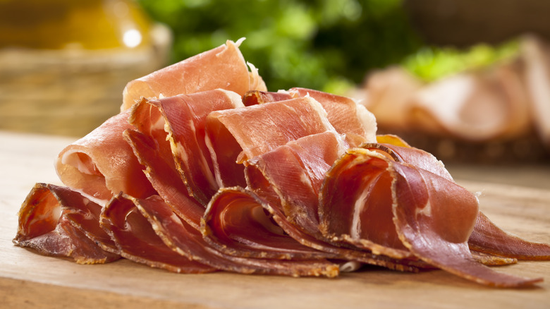 Slices of prosciutto