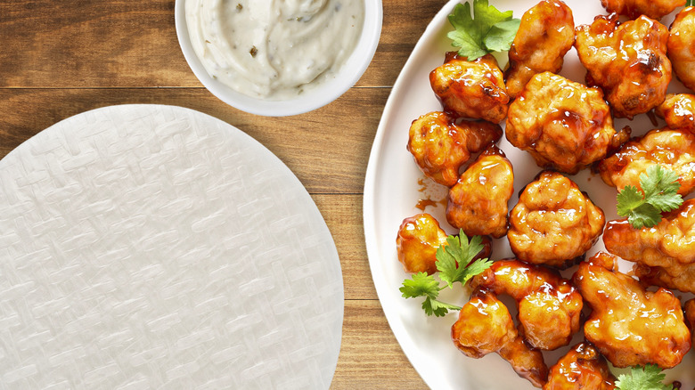 Rice paper cauliflower wings