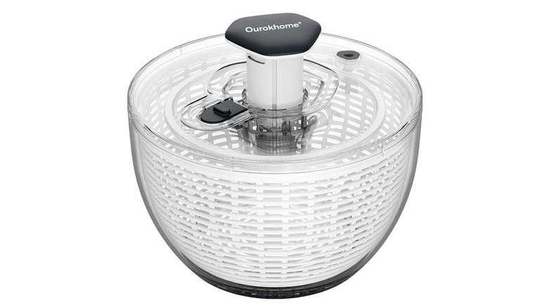 Ourkhome one-handed easy press salad spinner