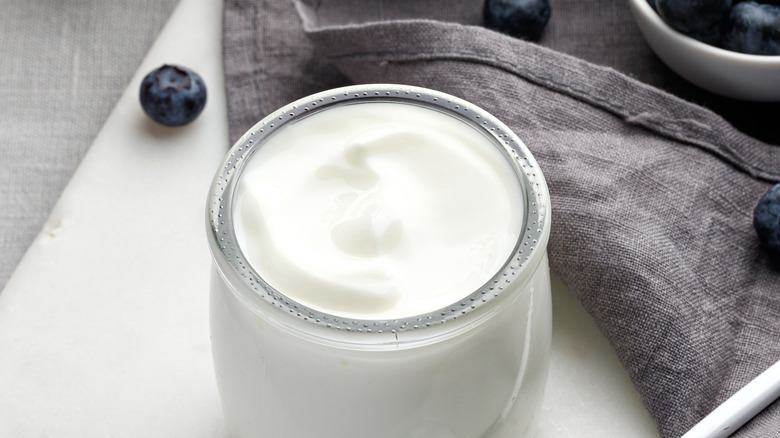 greek yogurt in jar