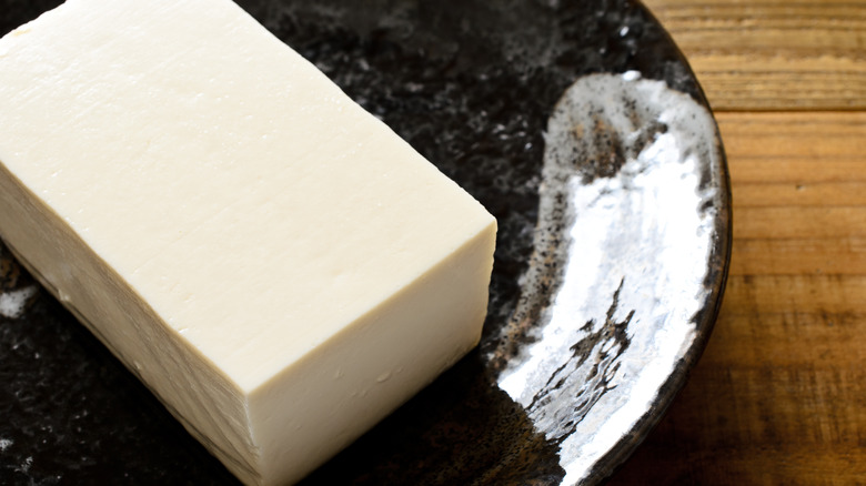 silken tofu on plate