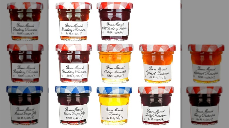 Variety of Bonne Maman jams