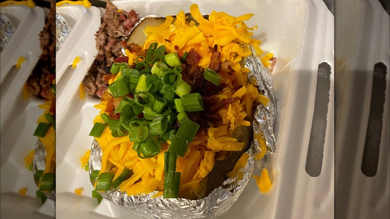 Gabby's loaded BBQ baked potato