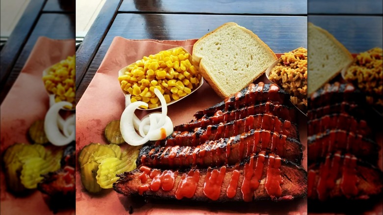 Uncle Bubba's BBQ brisket plate