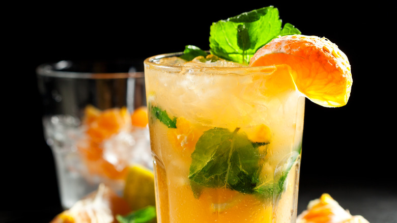 Mandarin mojito in glass