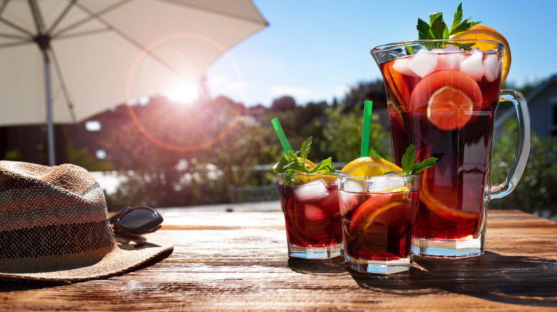 Jug of sangria cocktail