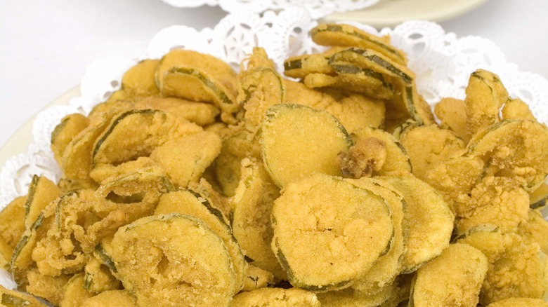 Plate of fried pickles