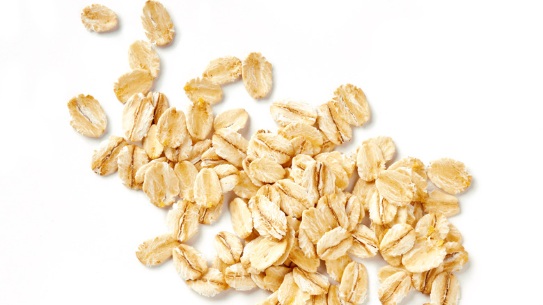 Oats on white background