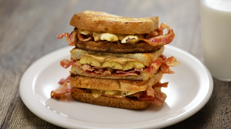 Peanut butter, bacon, banana sandwich