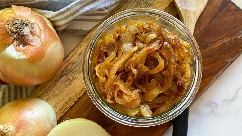 Caramelized onions in bowl