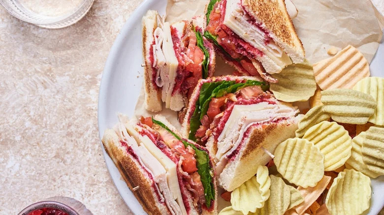 Sweet and savory club sandwich