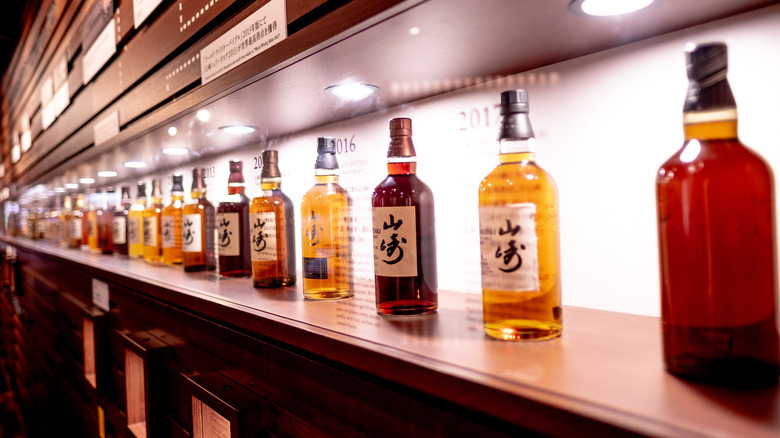 Yamazaki bottles on shelf store 