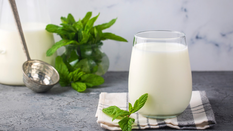 Glass of buttermilk
