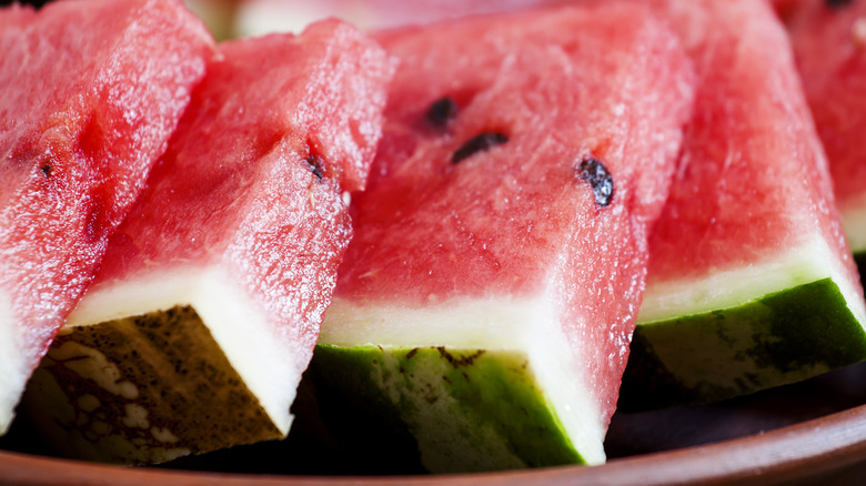 watermelon slices with seeds