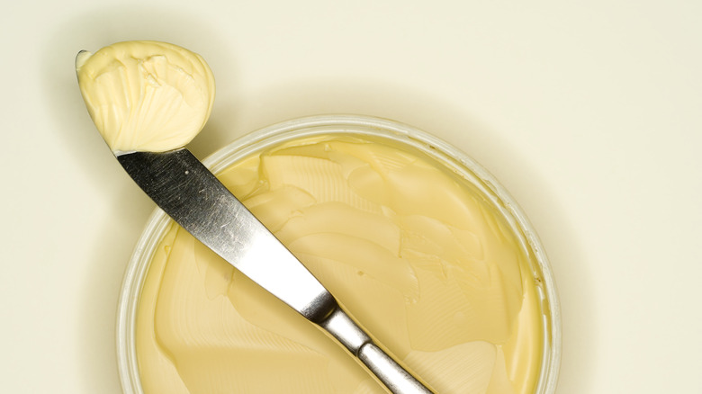 Margarine on knife