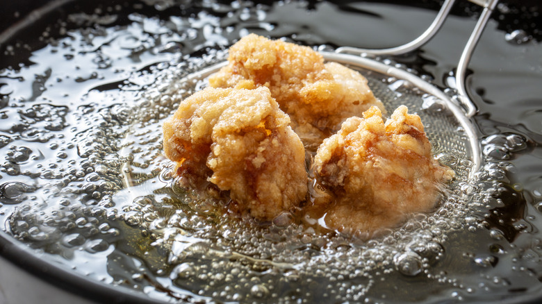 deep frying chicken