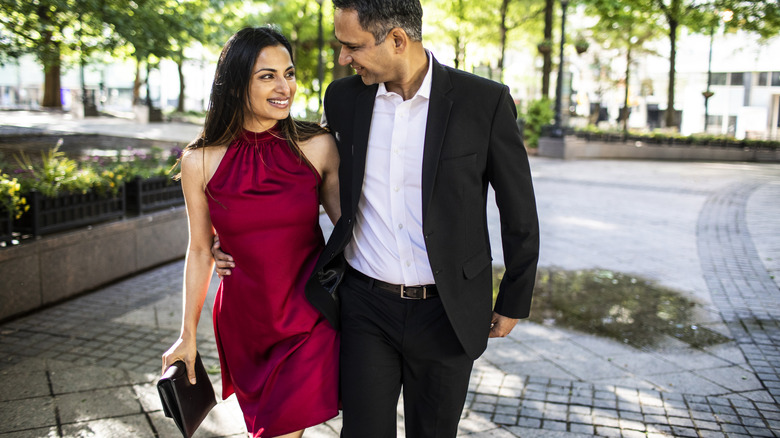 Man and woman dressed nicely for a date