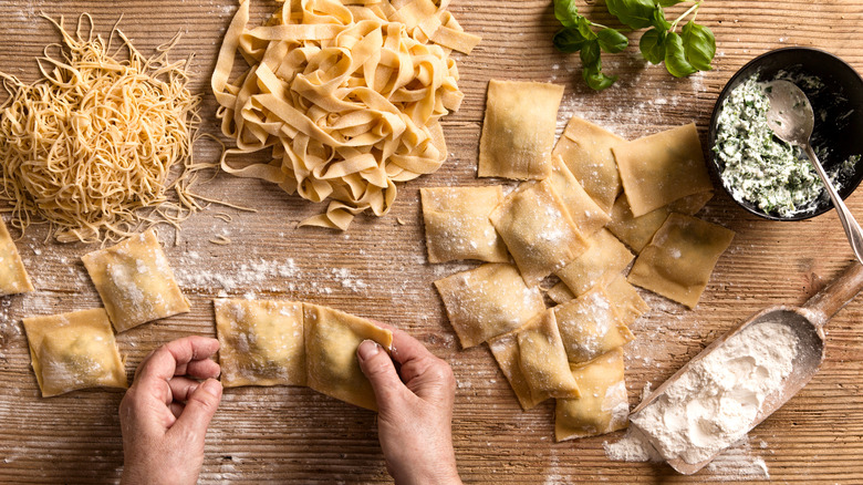 Homemade pasta noodles