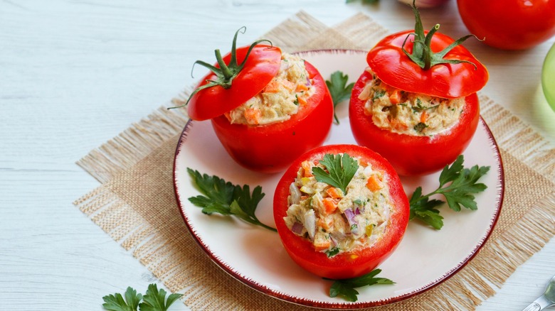 Tuna salad in tomatoes