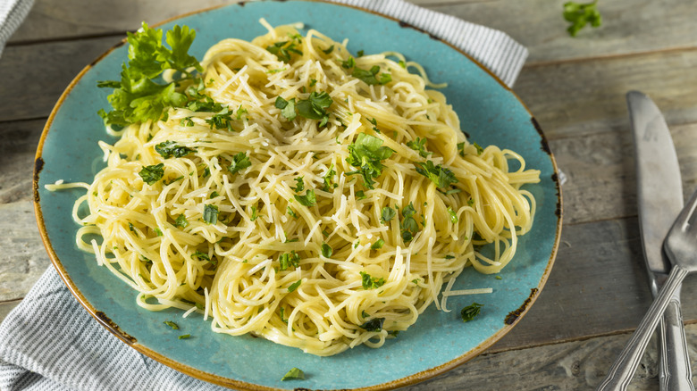 angel hair pasta with parsley