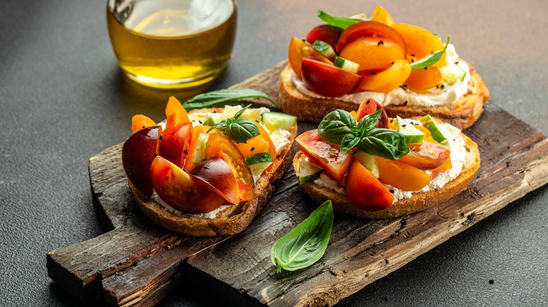 tomatoes on grilled sourdough