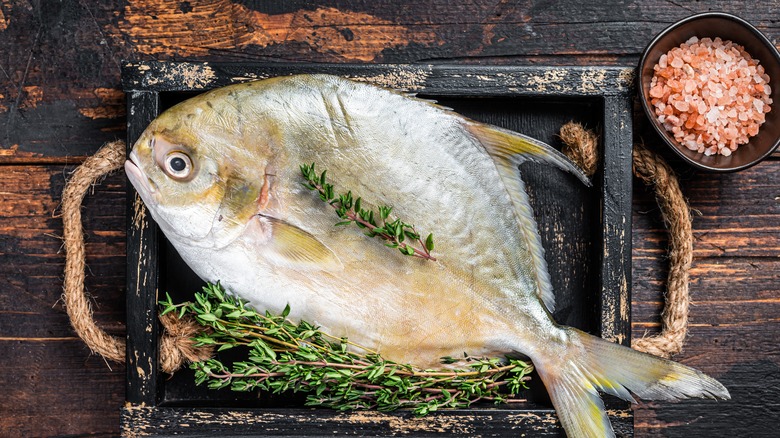 Rosemary butterfish with Himalayan salt