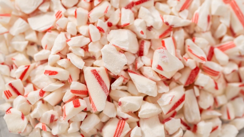 crushed up peppermint candy pieces