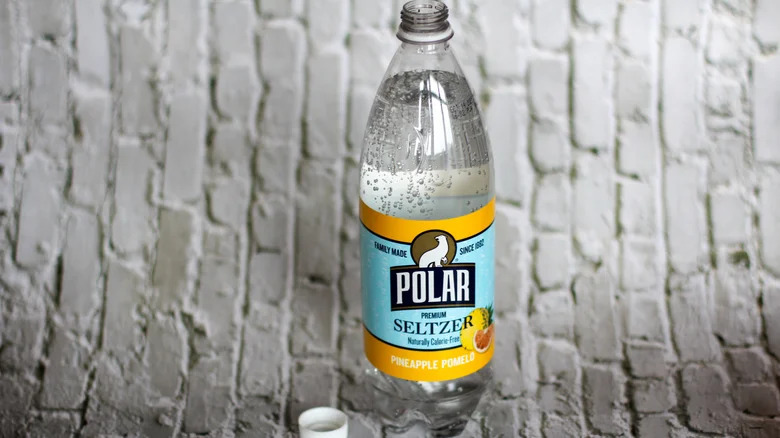 bottle of pineapple pomelo Polar sparkling water