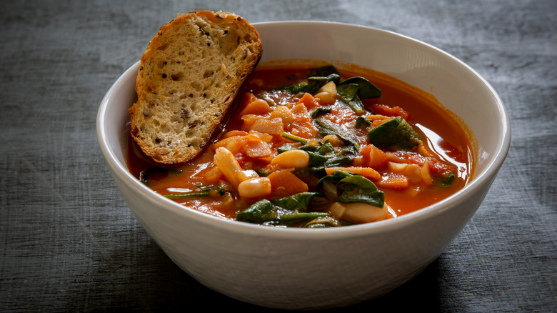 Bean soup and crusty bread